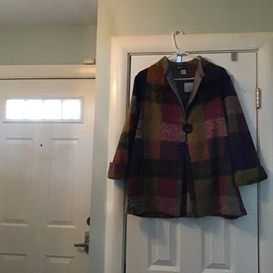 Multi-colored, plaid medium weight brand new jacket